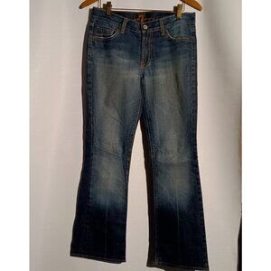 7 For All Mankind Jeans Women's 27 Boot Cut Low Rise Dark Wash USA 30 X 29.5